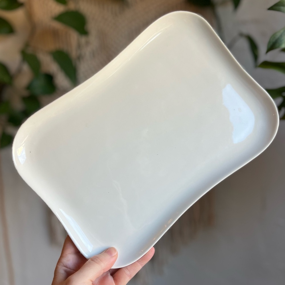 Vintage Limoges France Porcelain Platter White French Farmhouse Cottagecore